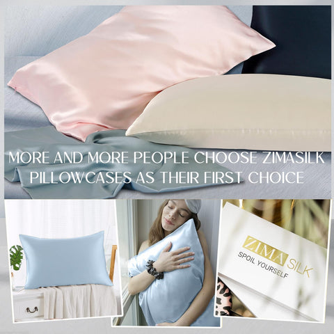 ZIMASILK hidden zipper keeps pillow secure and tidy.