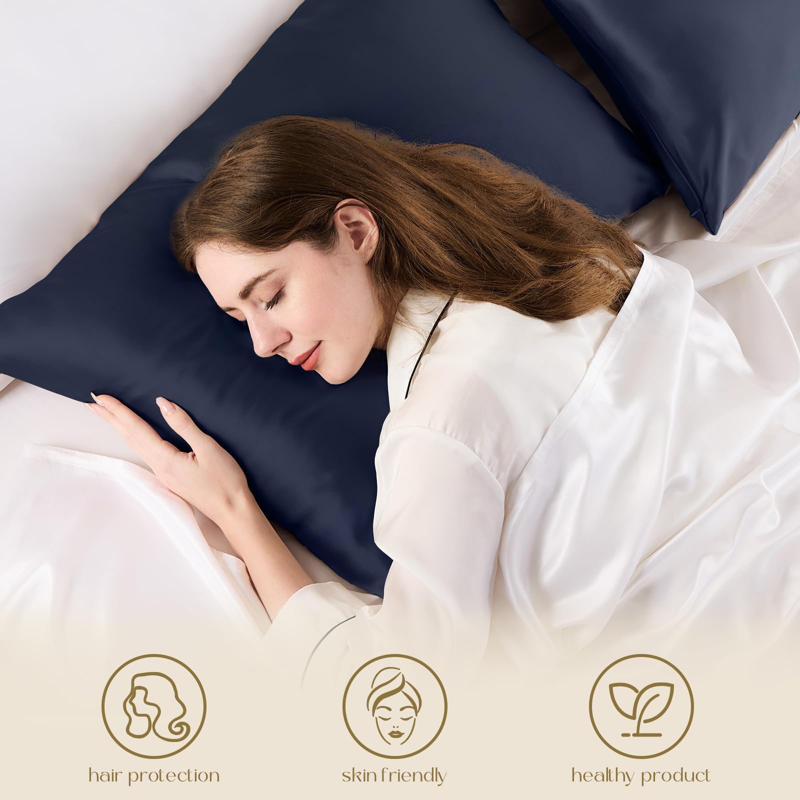 ZIMASILK hidden-zipper pillowcase keeps insert secure through the night.