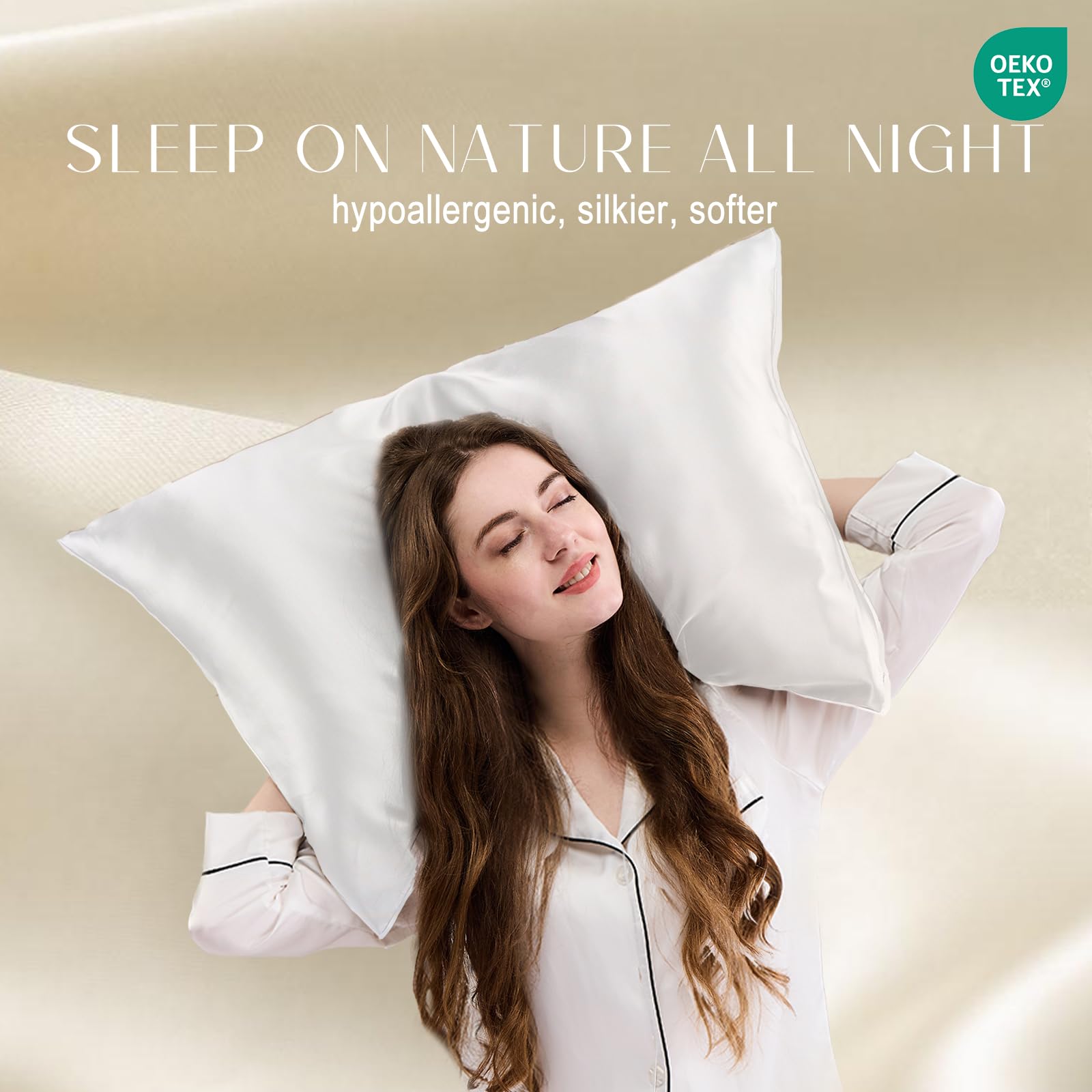 ZIMASILK pillowcase with hidden zipper for secure fit.