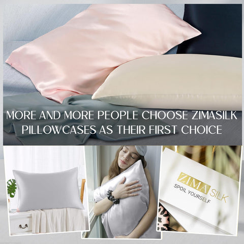 ZIMASILK pillowcase measures 20x26 inches to fit standard pillows.