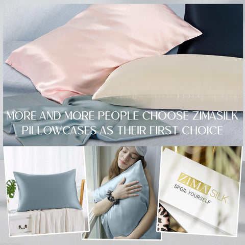 ZIMASILK genuine Mulberry silk pillowcase natural and hypoallergenic