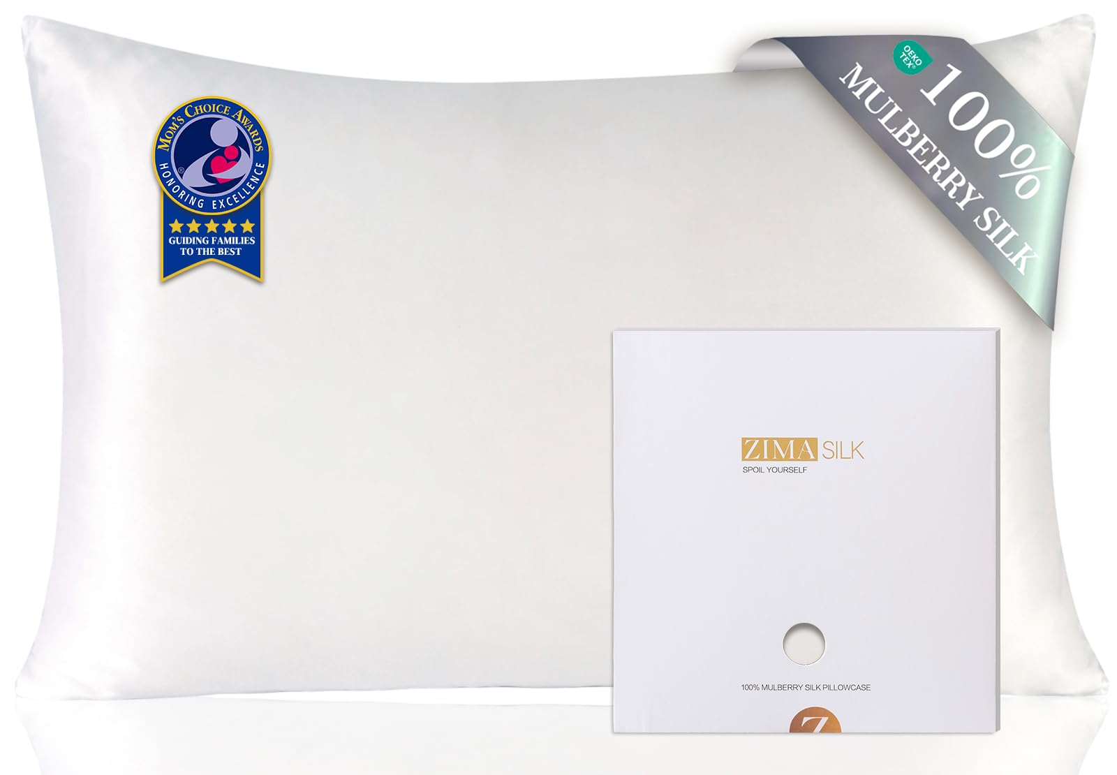ZIMASILK pillowcase with hidden zipper for secure, smooth sleep.
