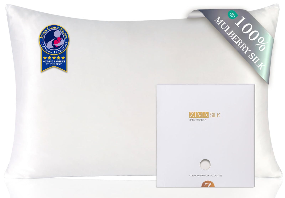 ZIMASILK pillowcase with hidden zipper for secure, smooth sleep.