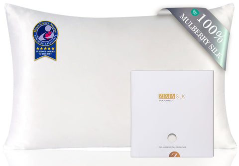 ZIMASILK pillowcase with hidden zipper for secure, smooth sleep.