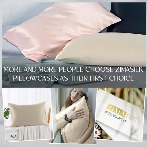 ZIMASILK pillowcase infused with natural amino acids for moisture retention