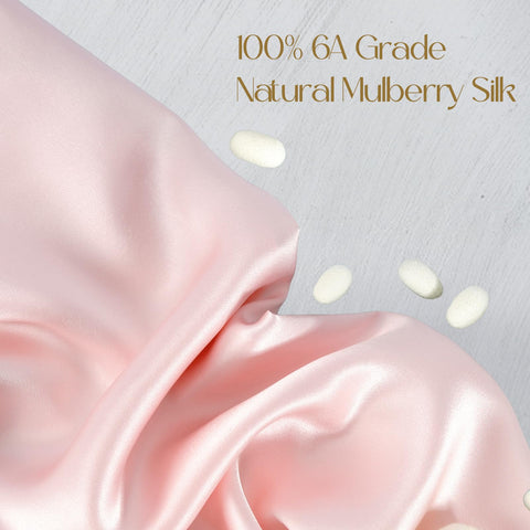 ZIMASILK pink pillowcase double-sided silk for luxurious touch and low friction.