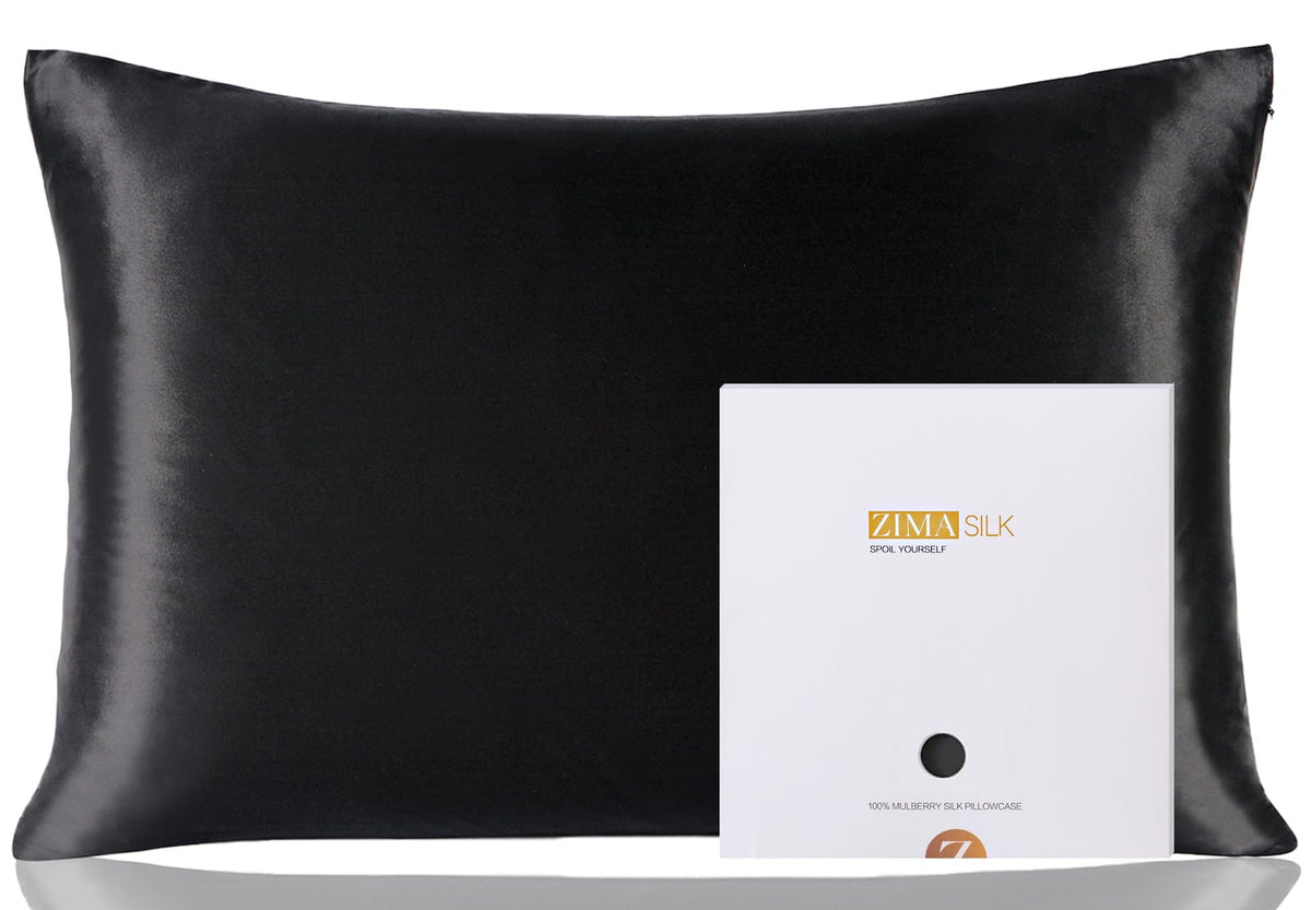 ZIMASILK pillowcase in pure mulberry silk, double-sided for luxurious comfort.