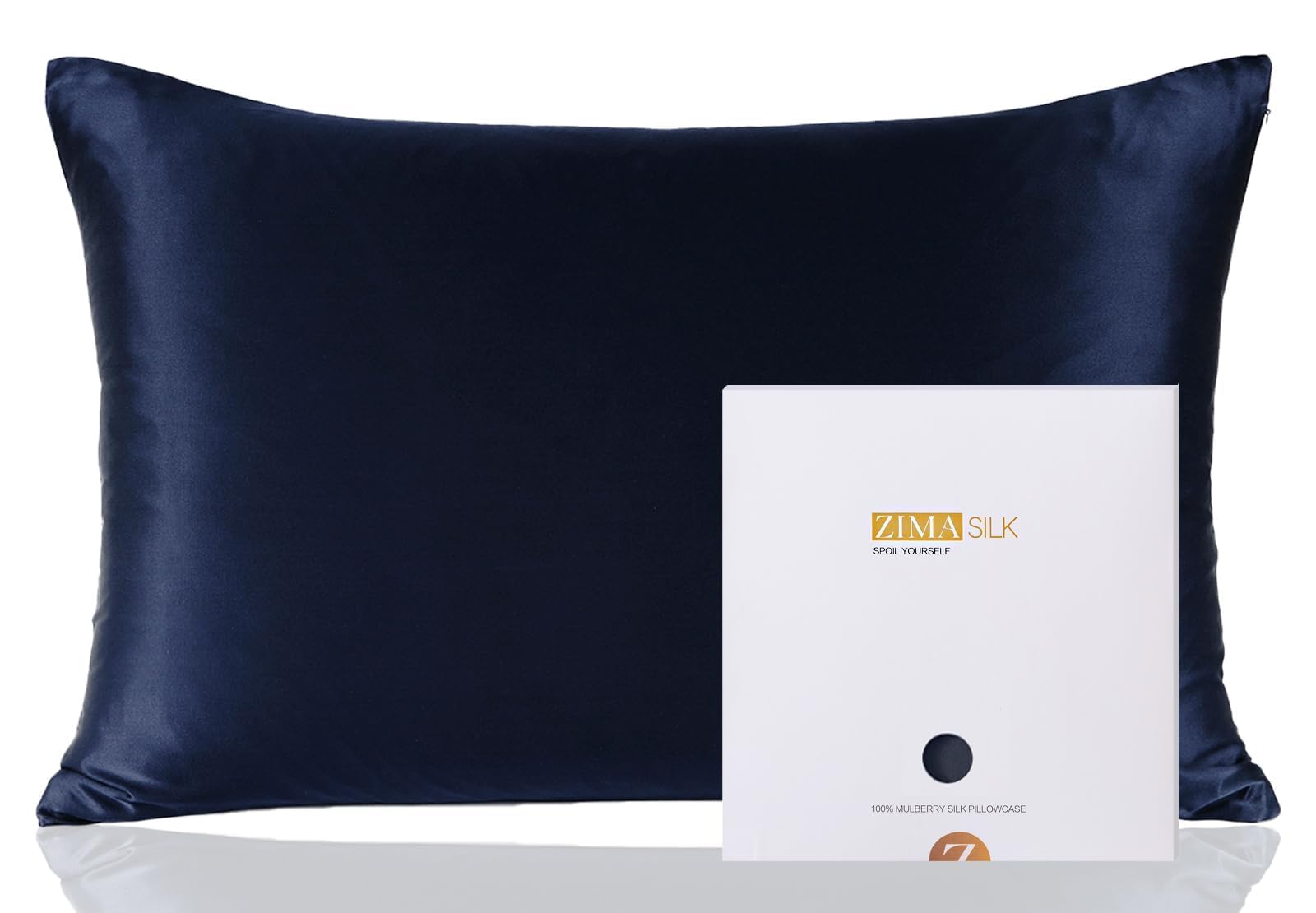 ZIMASILK pillowcase, pure mulberry silk, offers luxurious texture with reduced friction on hair.