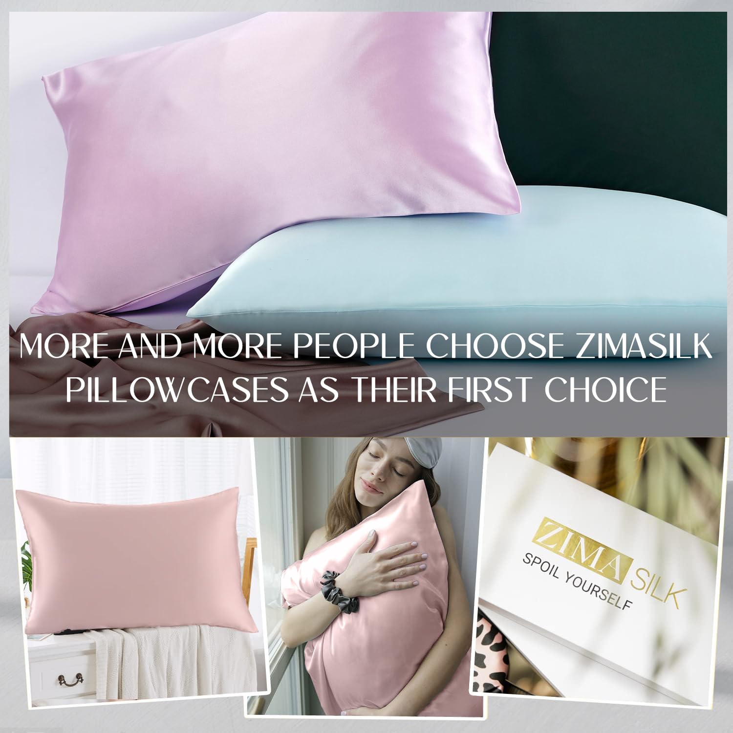 ZIMASILK pillowcase queen size 20x30 inches for standard pillows.