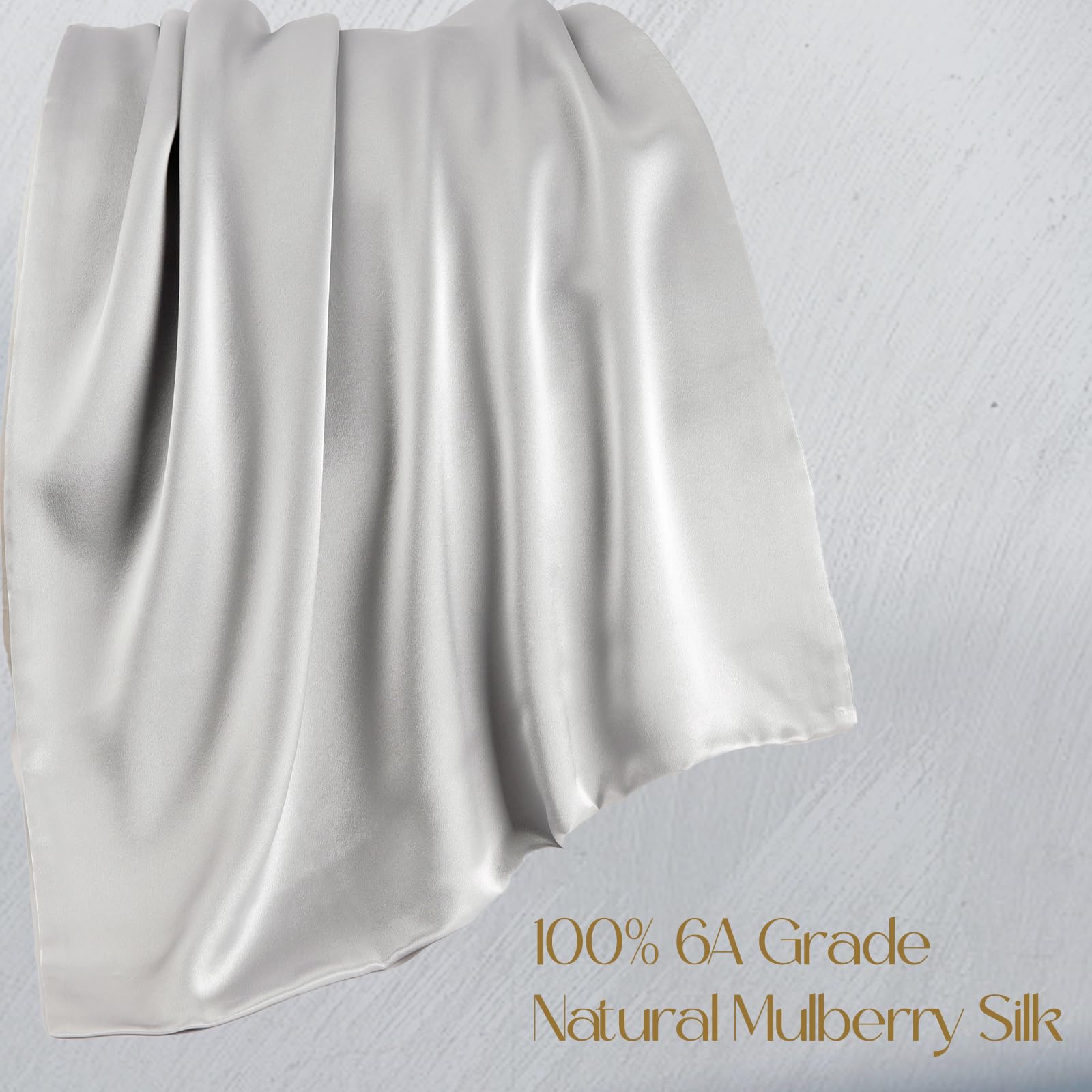 ZIMASILK pillowcase queen size 20x30 in light grey fits standard pillows.