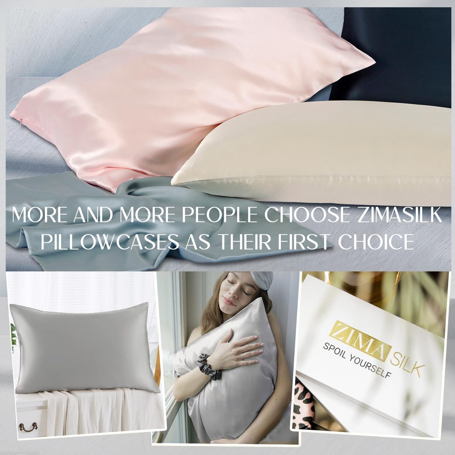 ZIMASILK skin-friendly fabric helps retain moisture for smoother skin