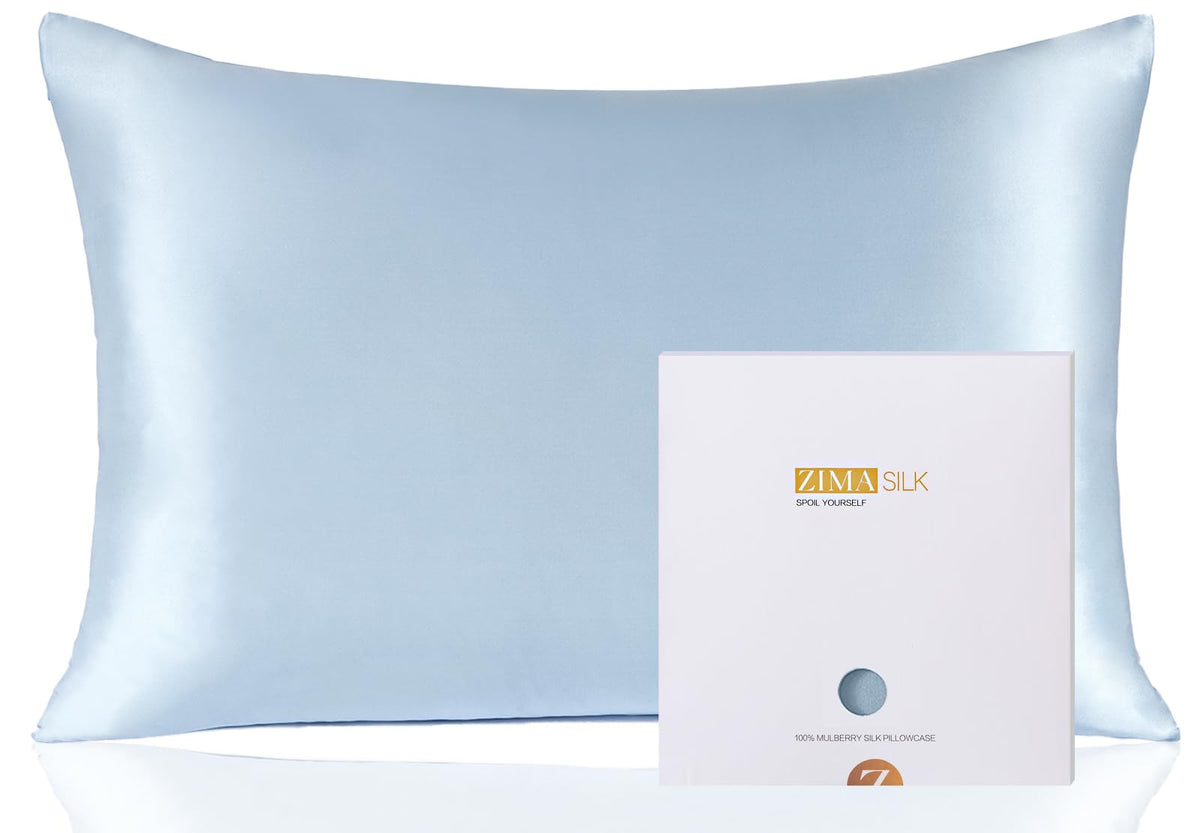 ZIMASILK pure mulberry silk pillowcase showcases luxurious softness for hair and skin.