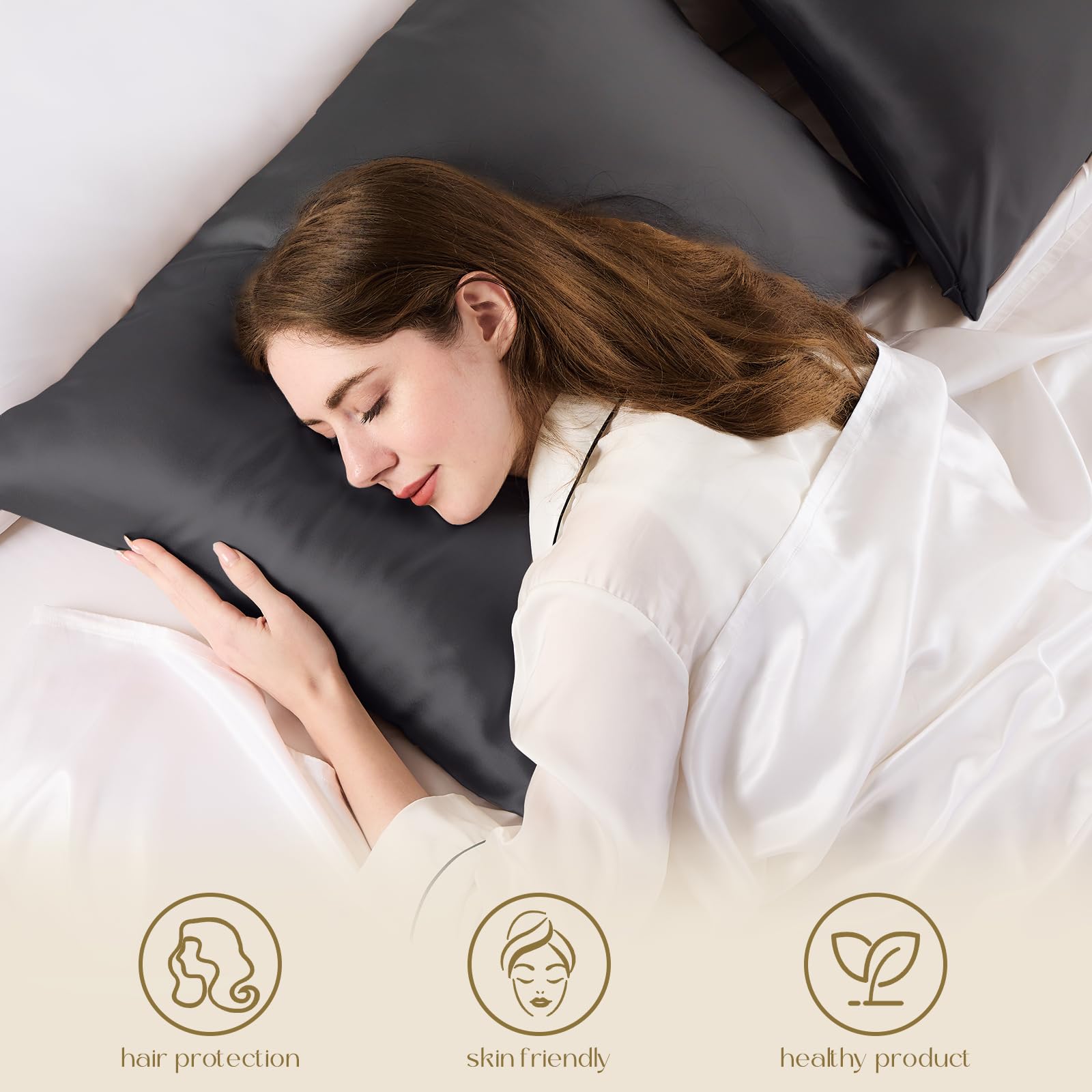 ZIMASILK silk surface reduces friction on strands for smoother mornings.