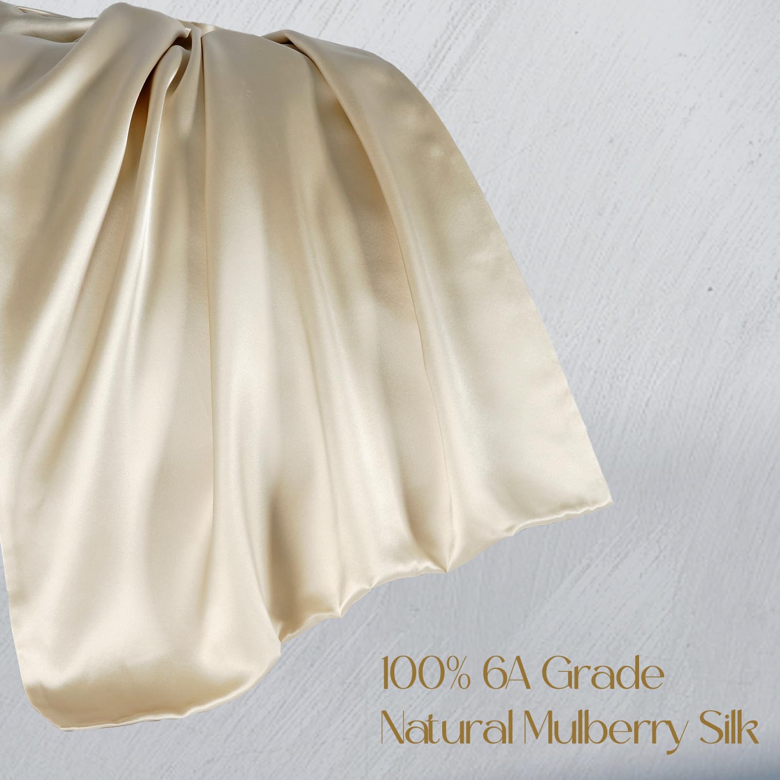 ZIMASILK silk texture close-up shows smooth low-friction surface for hair protection