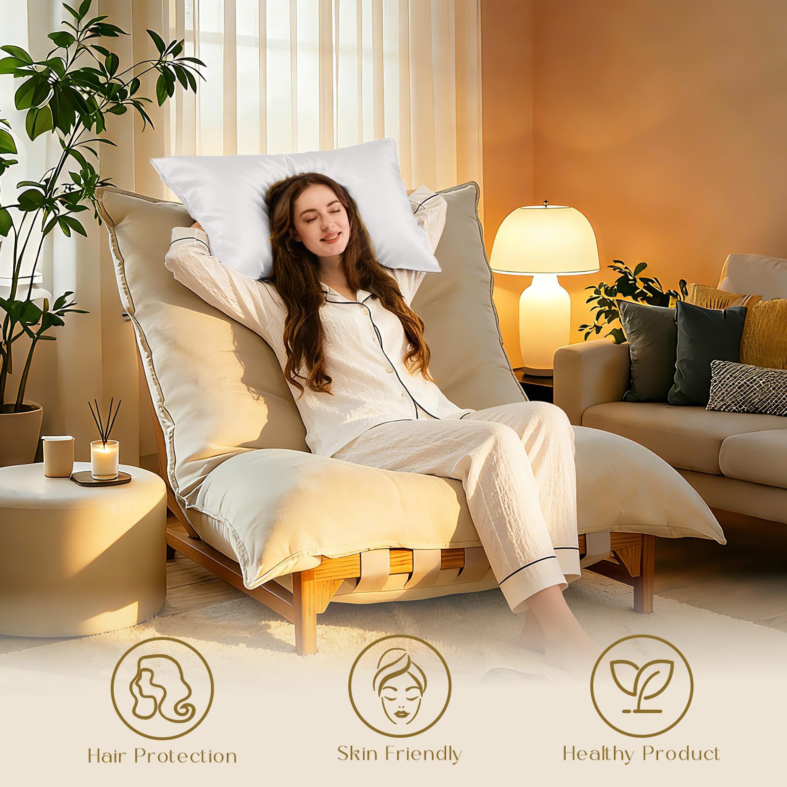 ZIMASILK soft-touch silk pillowcase provides gentle, low-friction contact.