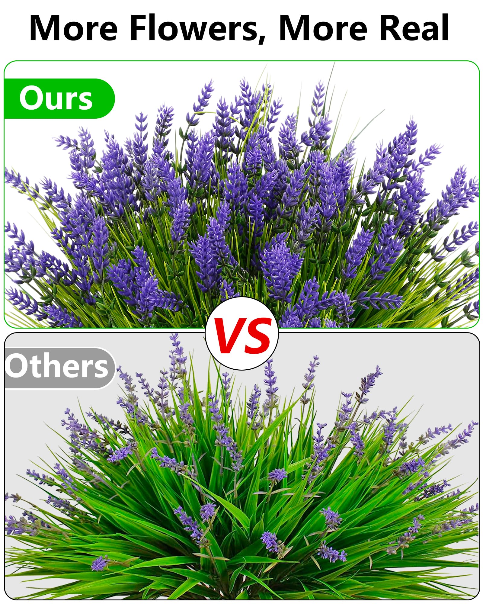 ZINHO artificial lavender bundle with large head for dramatic outdoor decor