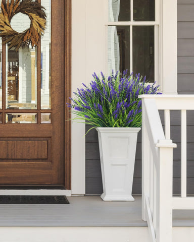 ZINHO faux grass lavender bundle enhances realistic outdoor planters