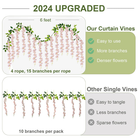 ZINHO pink wisteria garland adds romantic backdrop to weddings.