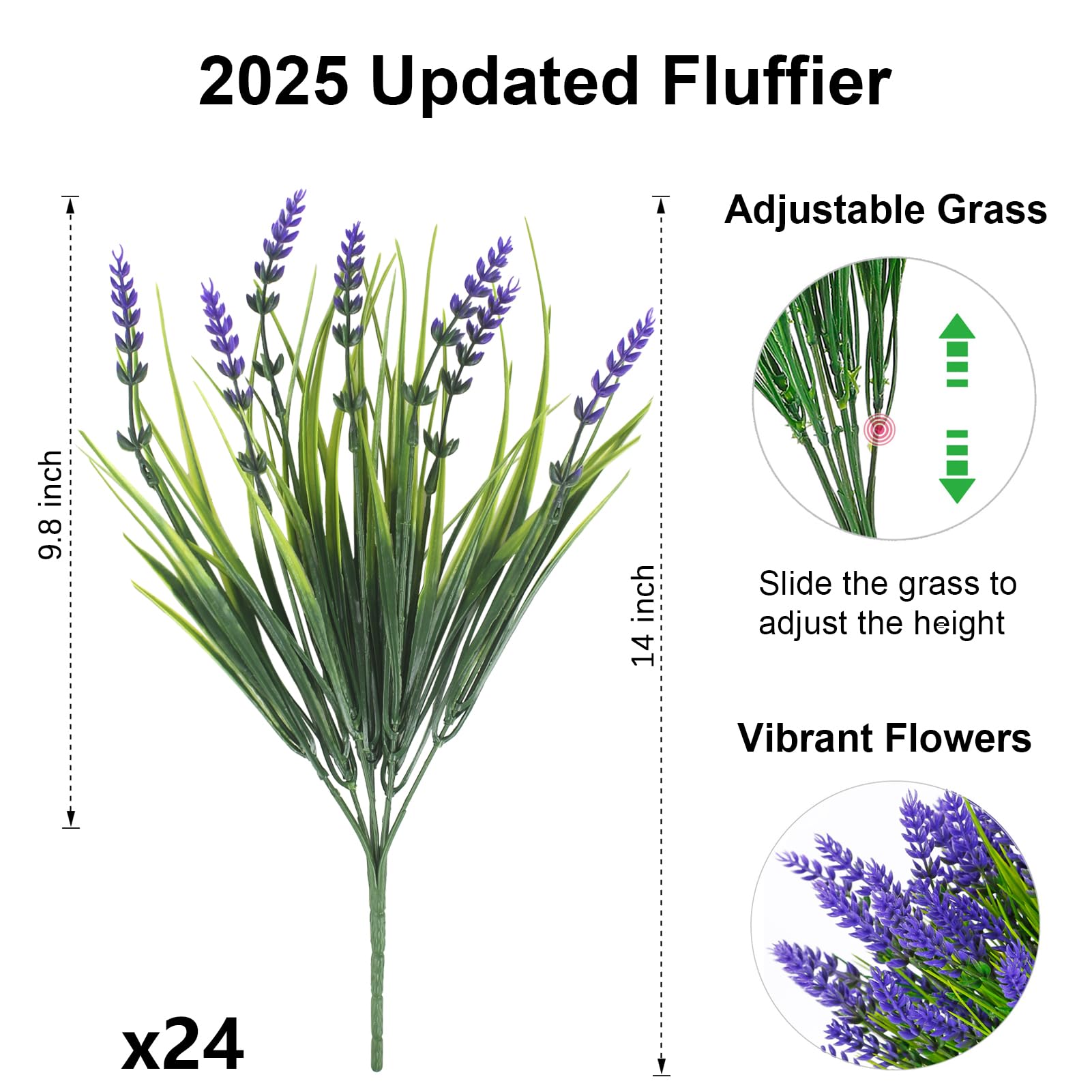 ZINHO weatherproof outdoor lavender decor resists fading in sun and rain
