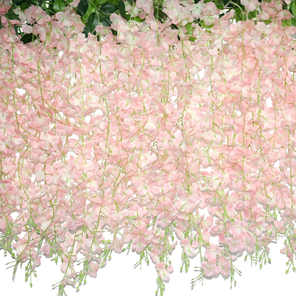 ZINHO 60-branch pink wisteria hanging flowers for easy arch decor.