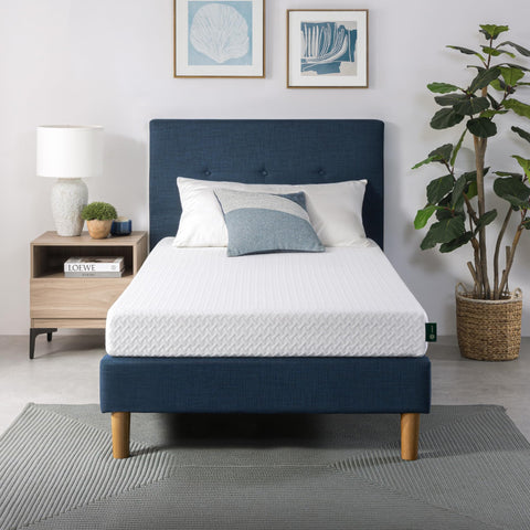 Zinus 6-inch twin mattress top view with breathable cooling memory foam.