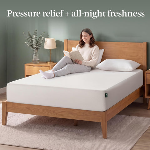 Zinus mattress unboxed and laid out, ready to place on bed frame.