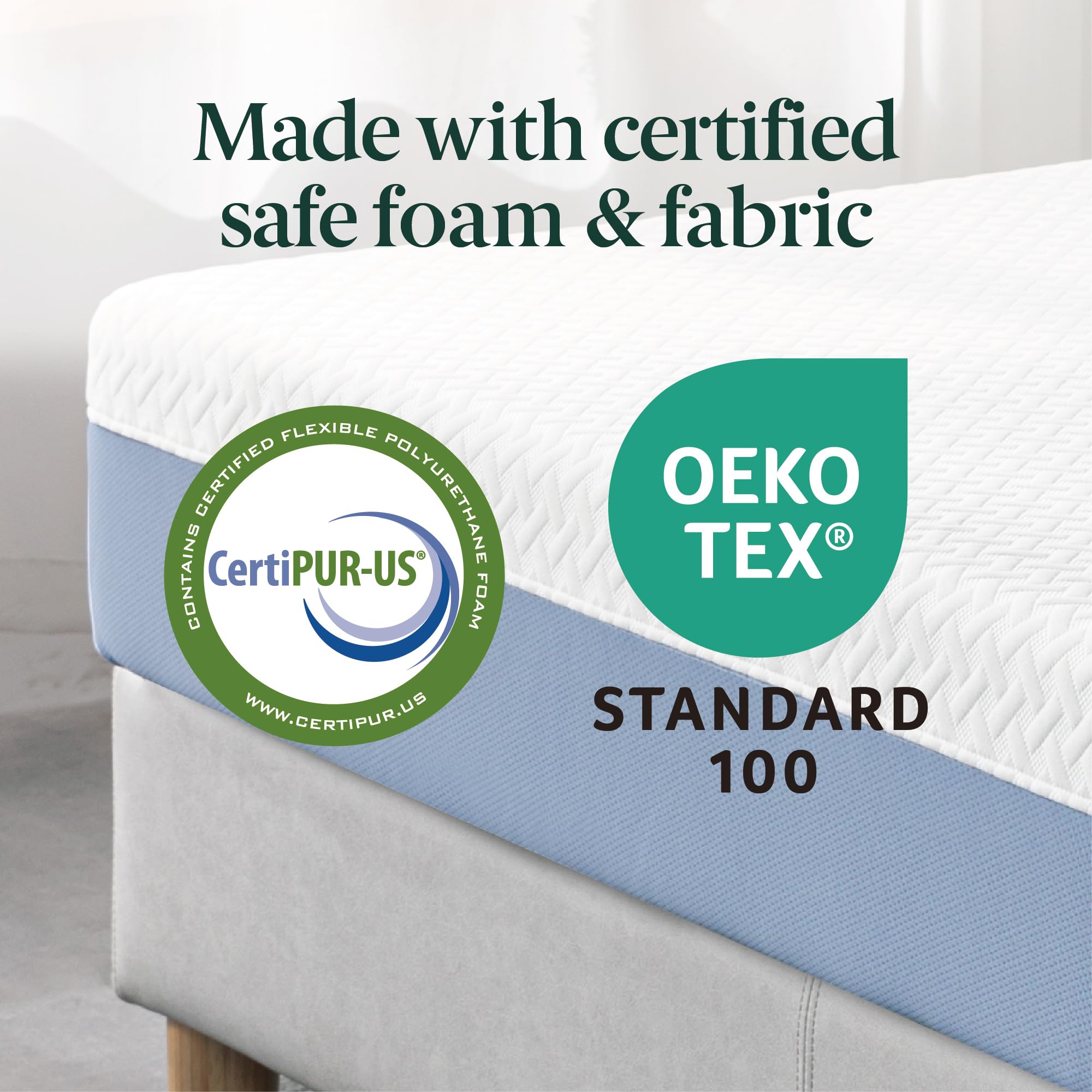 Zinus airflow memory foam layer close-up showing contouring support