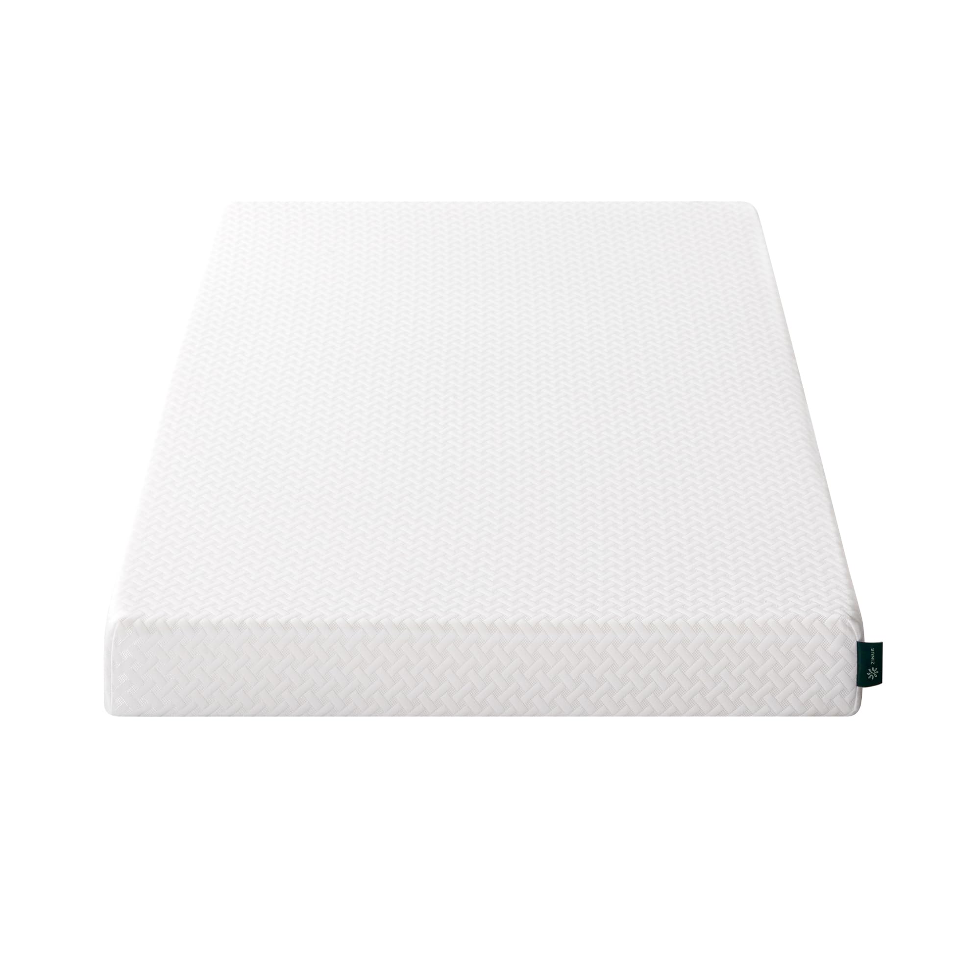 Zinus Cooling Essential Memory Foam Mattress twin expanded after unpacking for full shape.