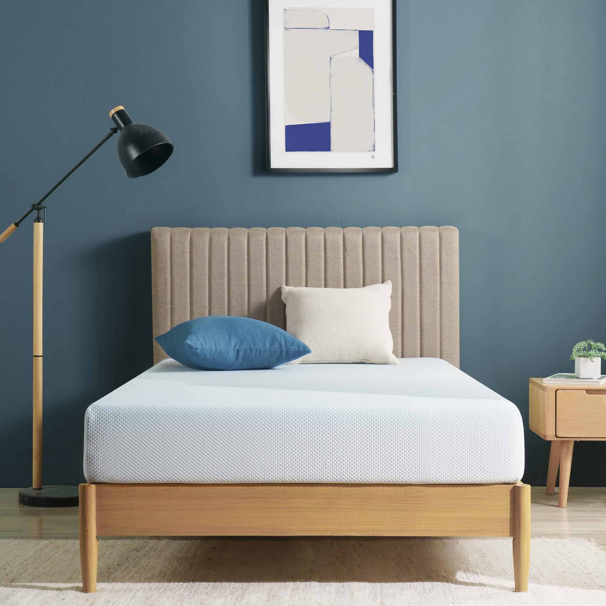 Zinus green tea cooling memory foam mattress twin top view showing cooling comfort.