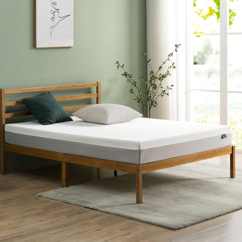 Zinus Green Tea Essential memory foam mattress CertiPUR-US certification label.