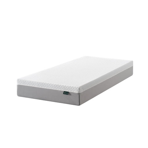 Zinus Green Tea Essential memory foam mattress unboxing setup on bed.