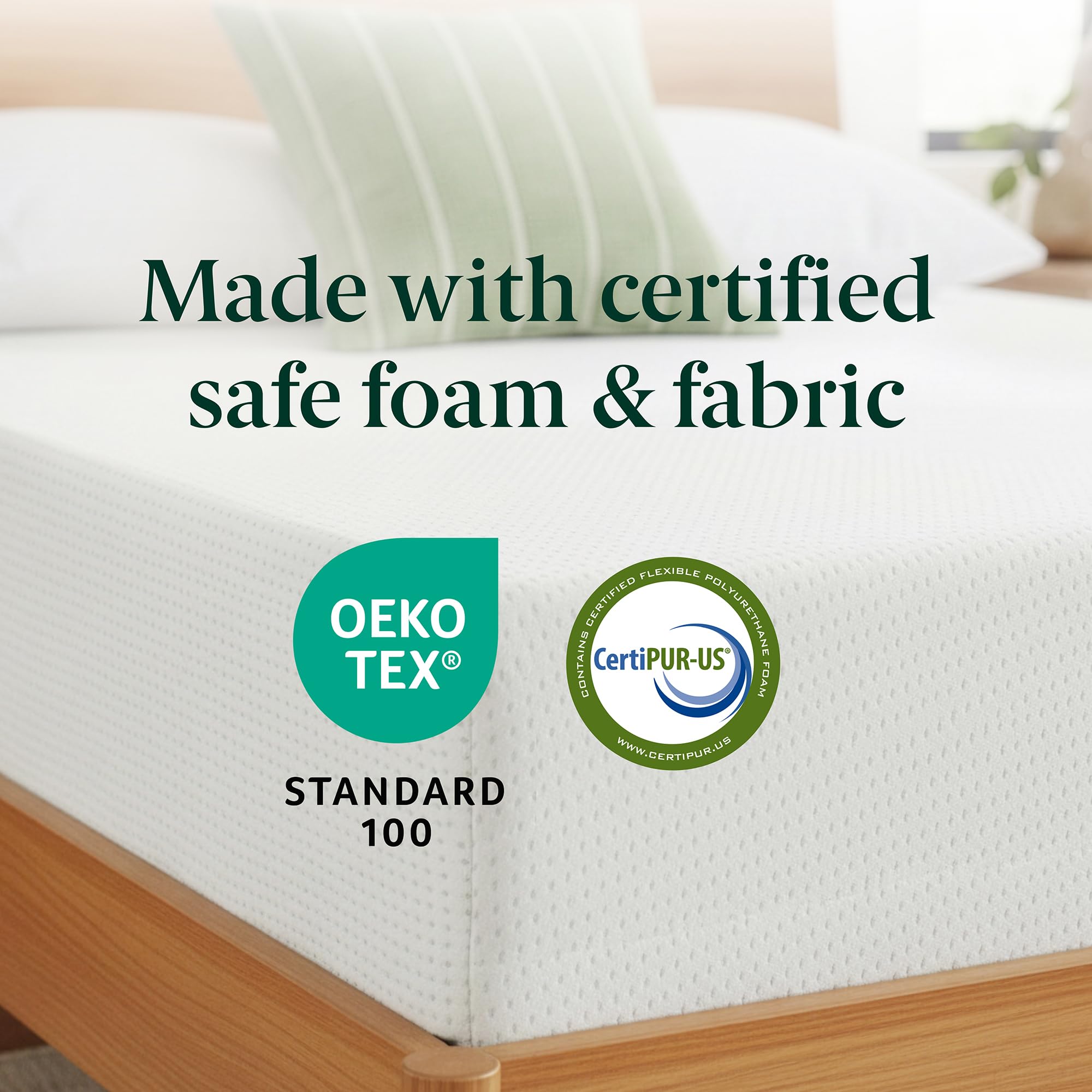 Zinus Green Tea Memory Foam Twin 6inch green tea odor control for a fresh sleep environment.