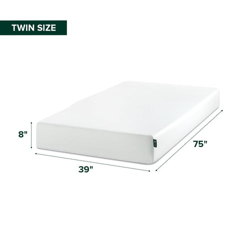 Zinus compact mattress in a box ready for setup in a bedroom