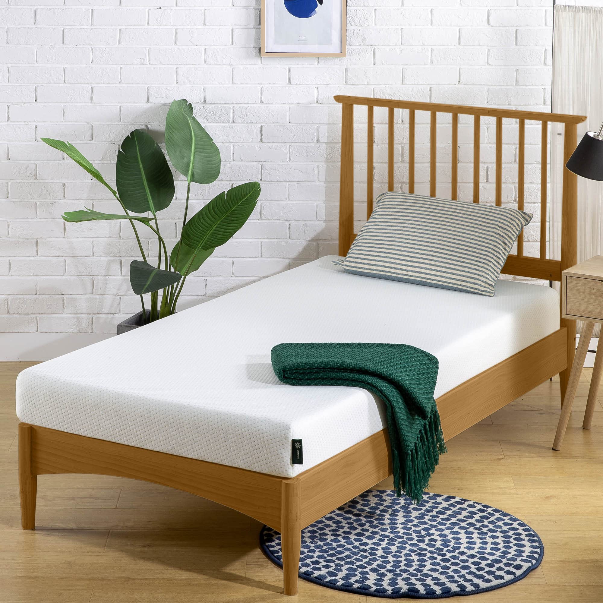 Zinus narrow twin mattress offers medium-firm support for balanced sleep in small rooms.