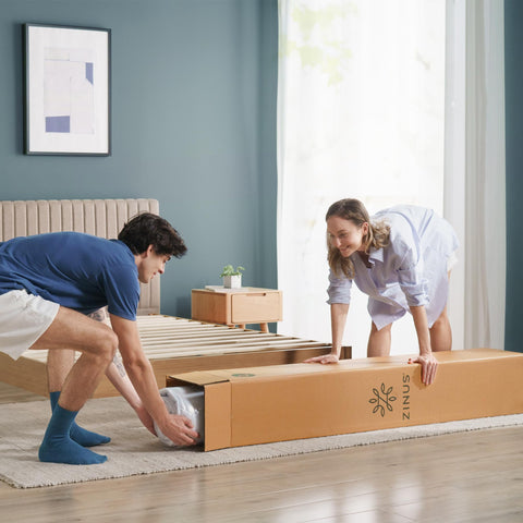 Zinus pressure-relieving foam demonstrates body-conforming comfort for restful nights.