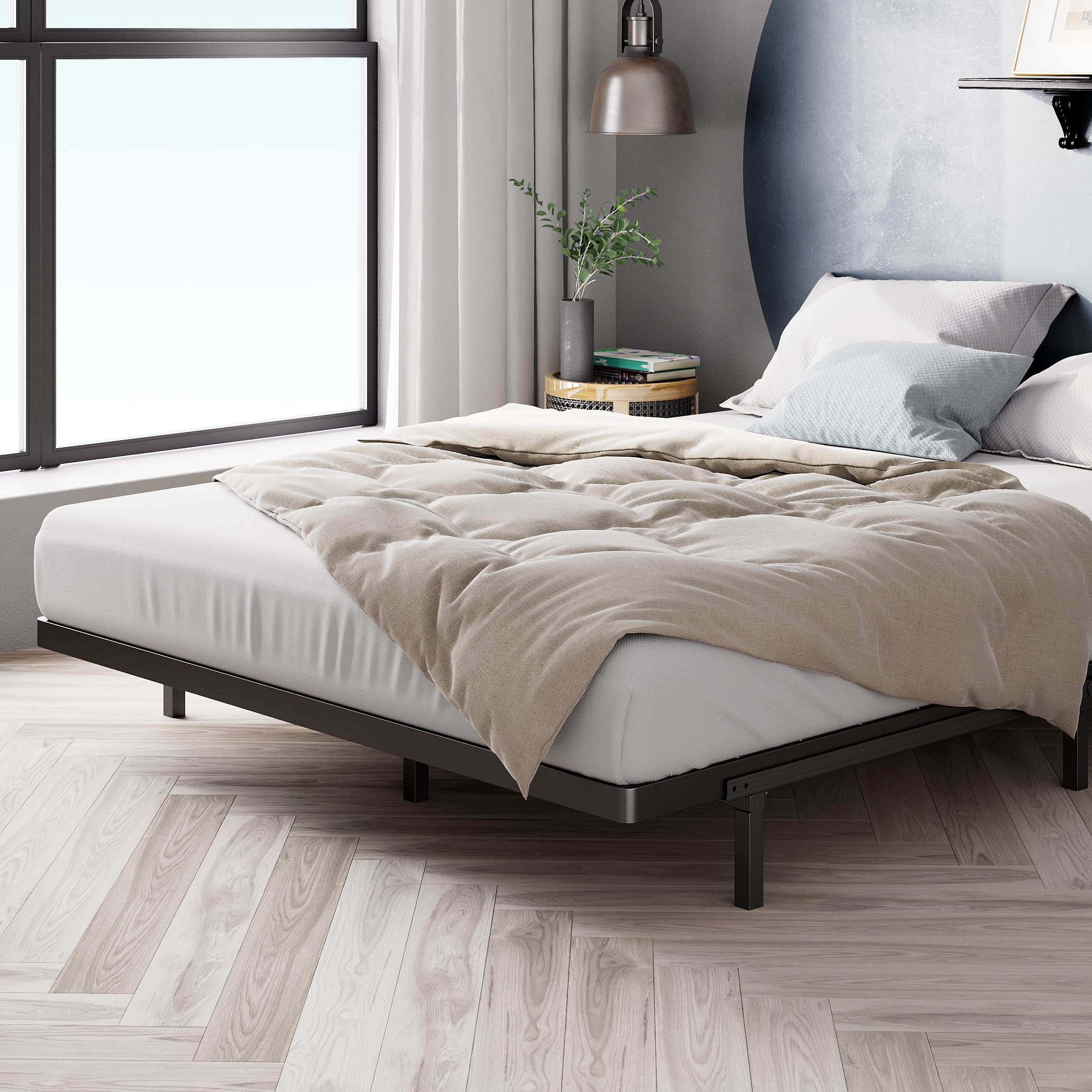 Zinus Quick Lock bunkie board supports spring, hybrid, and memory foam mattresses.