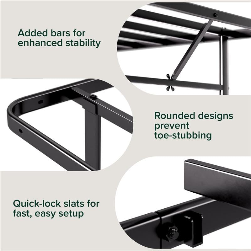 Zinus Rumi no box spring needed feature shown for latex or memory foam