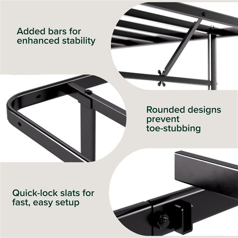 Zinus Rumi no box spring needed feature shown for latex or memory foam