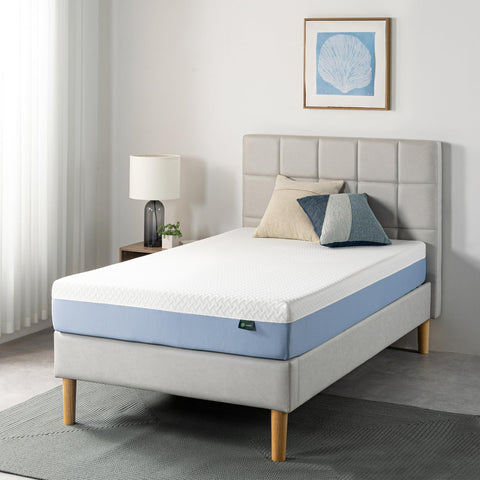 Zinus twin cooling essential memory foam mattress top view for breathable sleep