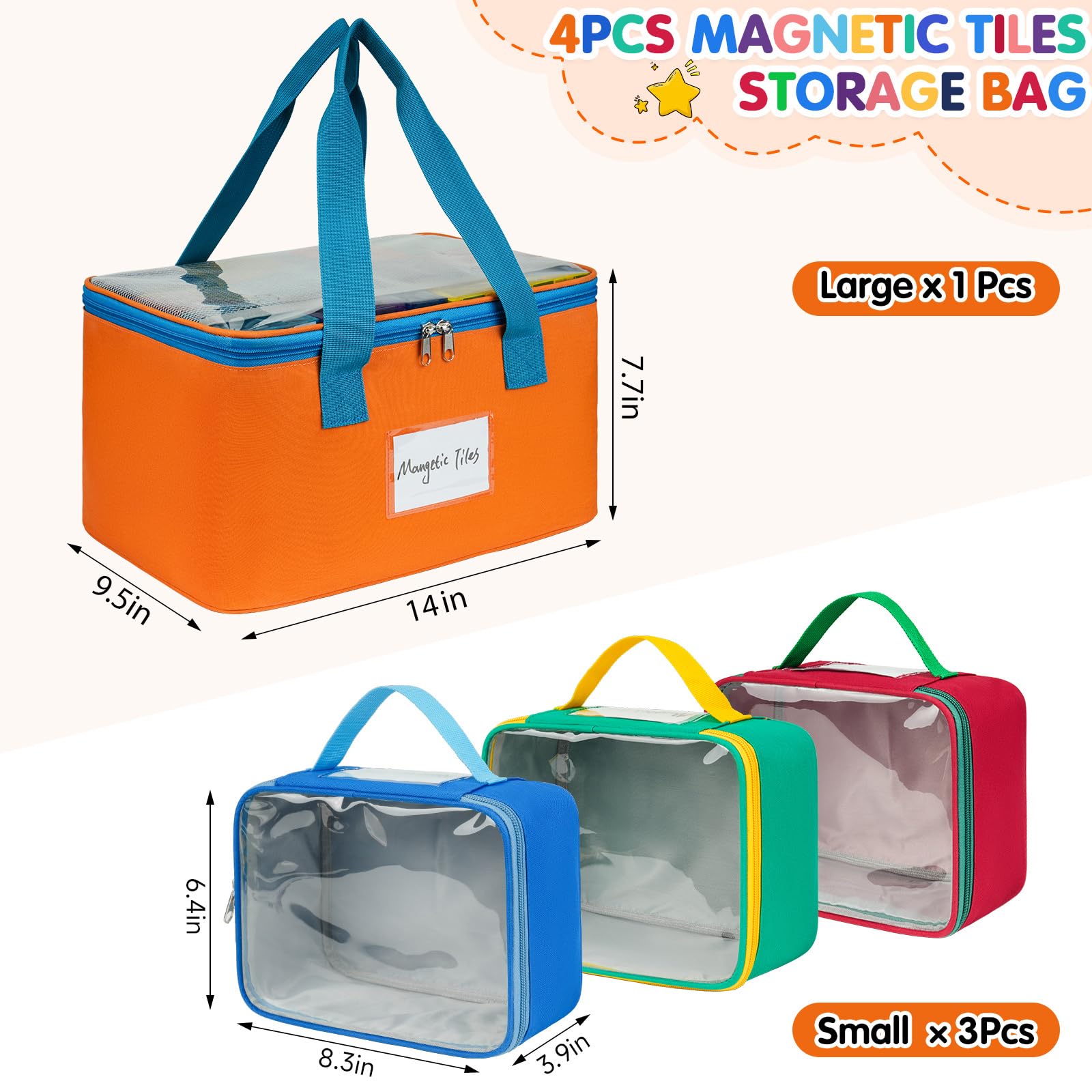 ZIOZERTT storage bag features sturdy handles for easy lifting and carrying.
