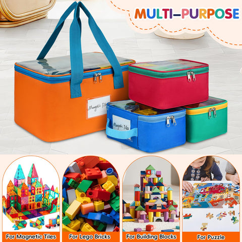 ZIOZERTT magnetic tiles storage bag is multi-purpose for toys and small items.