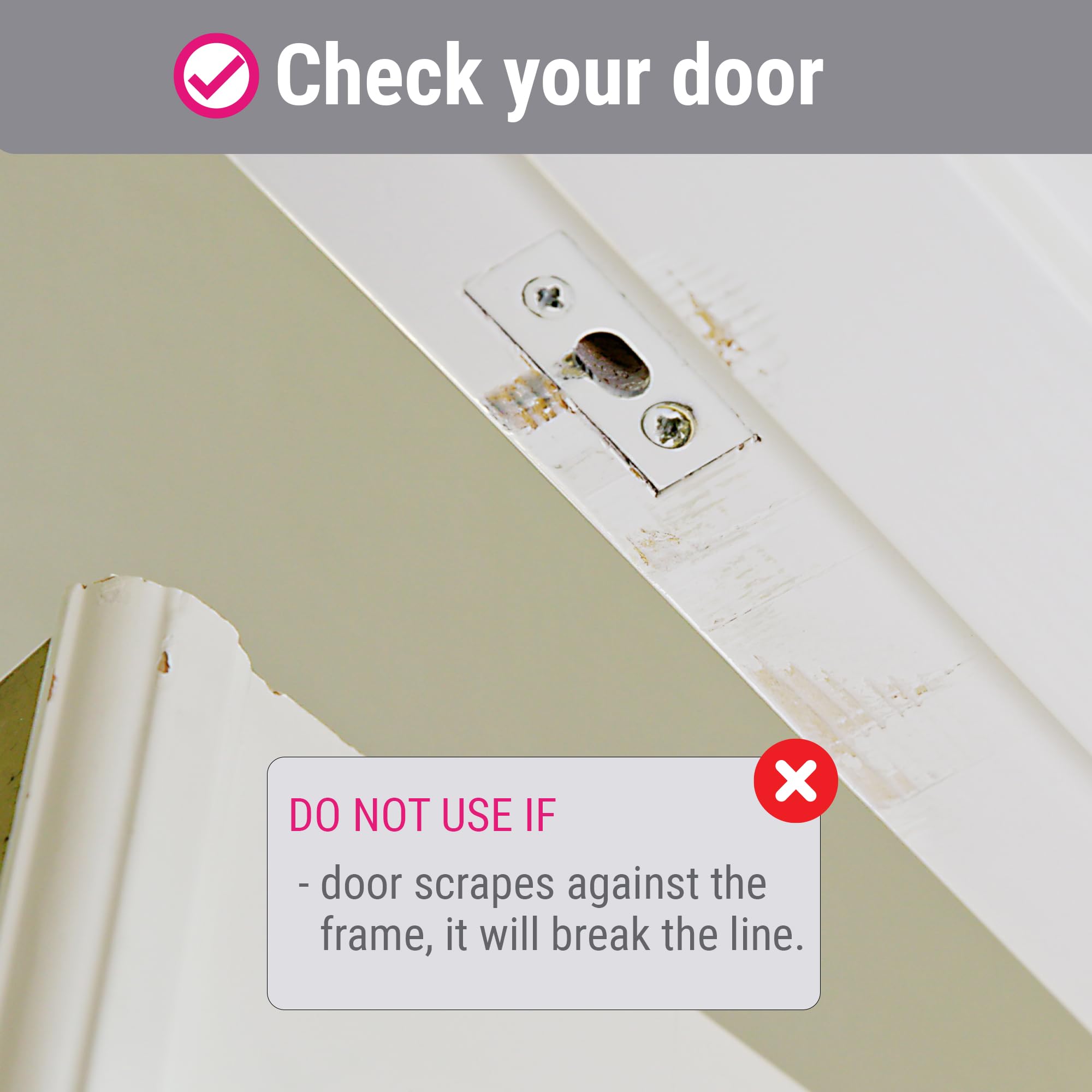 Zip 'n Hang damage-free wreath hanger attached to door surface