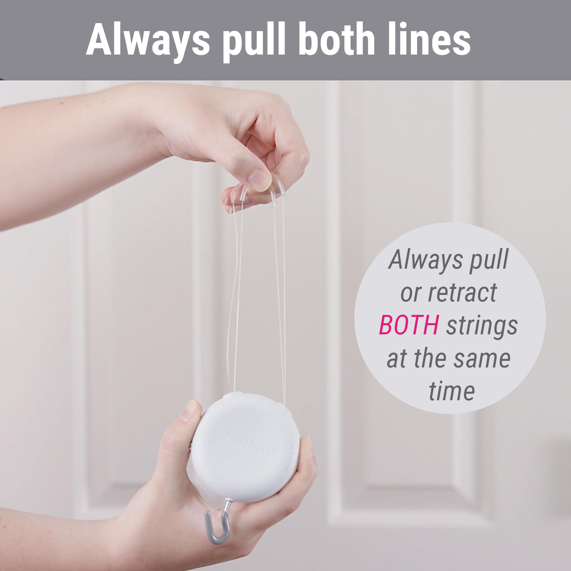 Zip 'n Hang on glass panel demonstrates secure, clean display