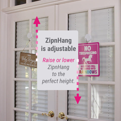 Zip 'n Hang self-centering lines keep the wreath neatly aligned
