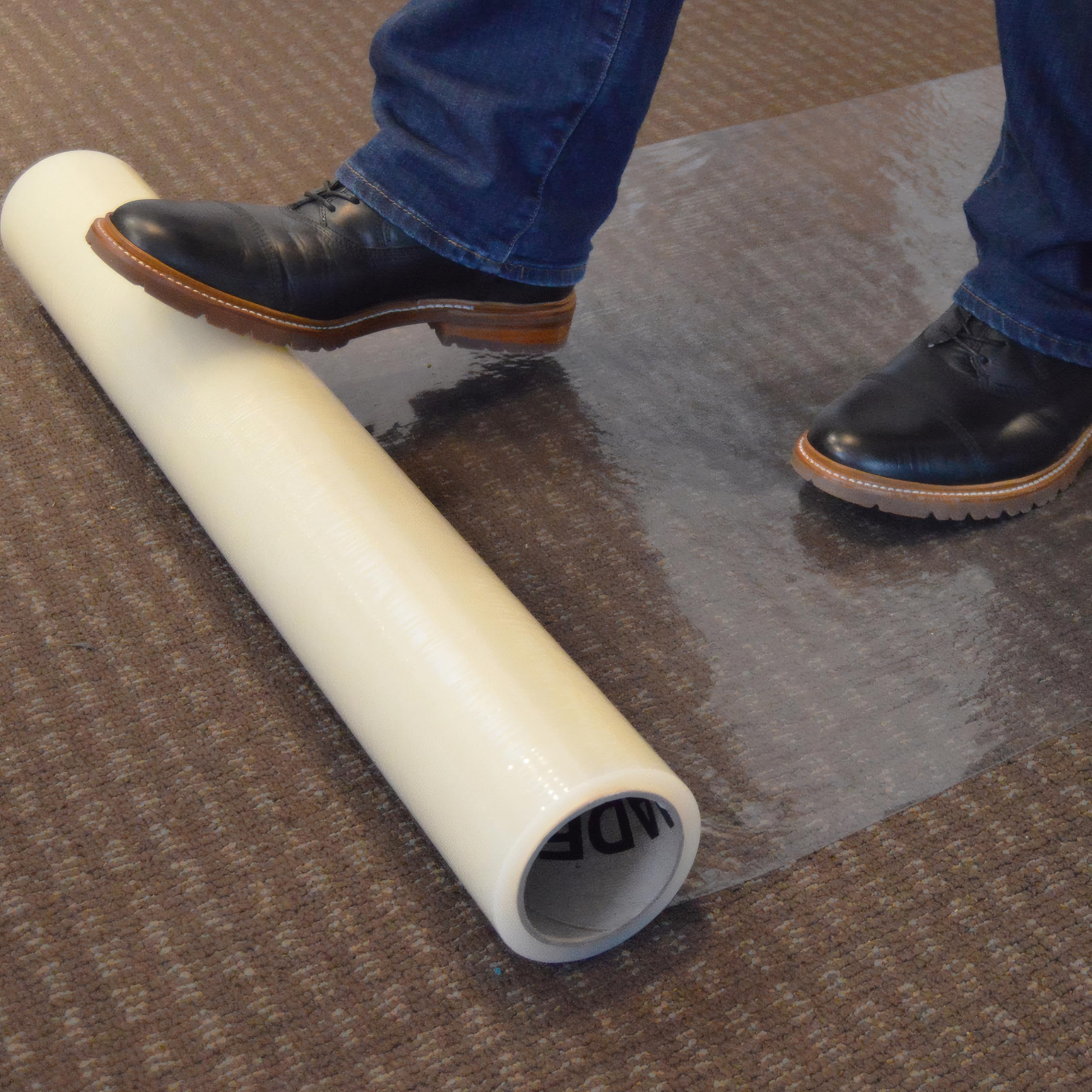 Zip-Up protection used in renovation settings keeps carpets clean