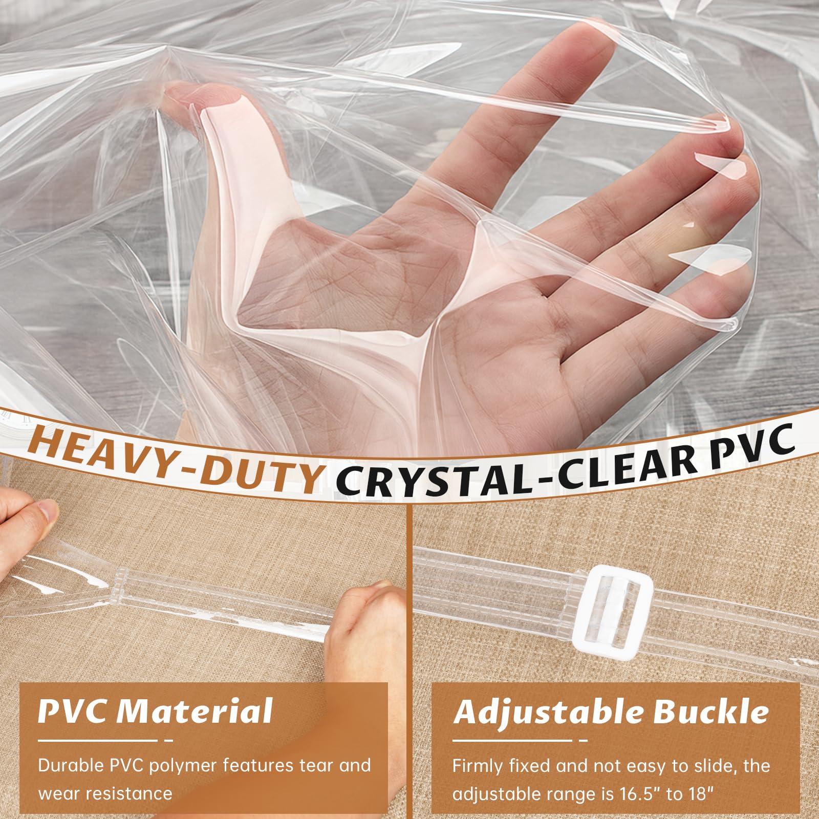 Zipcase clear chair slipcover easy on-off shows quick placement over seats.