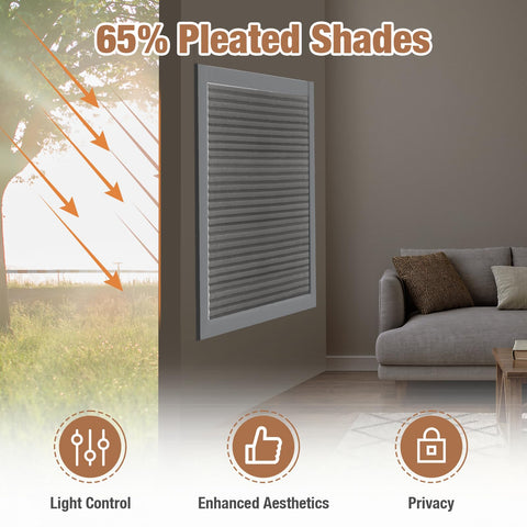 Zipcase cordless pleated shades deliver easy operation and clean cordless style.