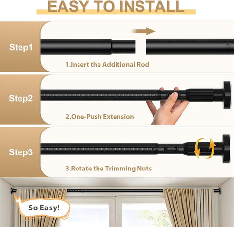 ZipGlo 1.26-inch core diameter supports heavier drapes.