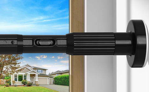 ZipGlo black tension rod 41-126 in setup with quick no-drill installation.