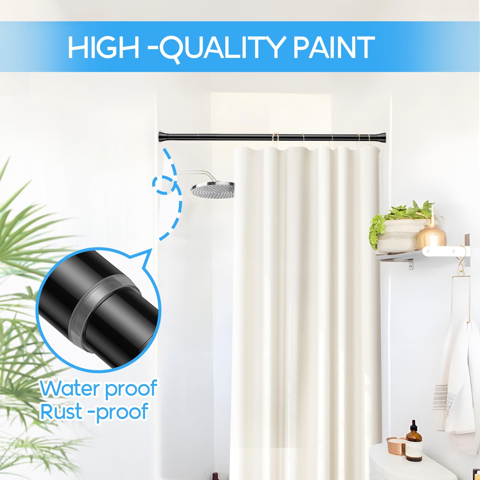 ZipGlo tension curtain rod 28-48 inch adjustable for versatile window sizing